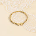Personalized Mom & Kids Initial Bracelet – Gold Bead Matching Family Bracelet with Heart Charm