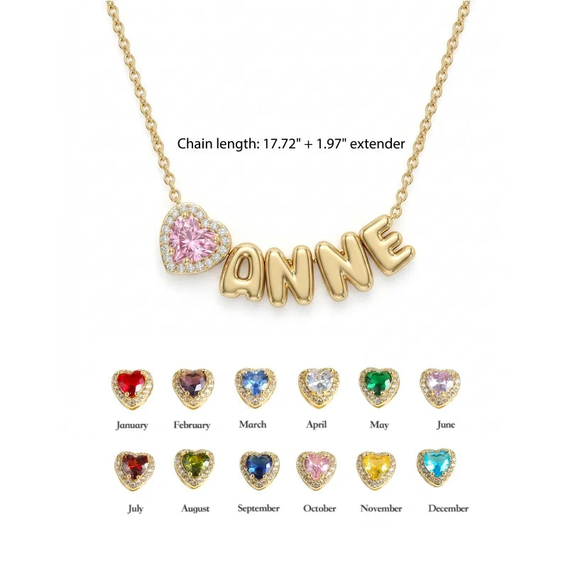 Personalized Mom Name Necklace with Birthstone – Custom Kids Names Jewelry Gift for Mother
