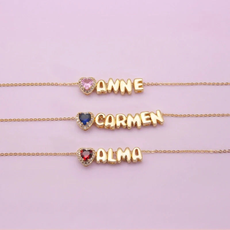Personalized Mom Name Necklace with Birthstone – Custom Kids Names Jewelry Gift for Mother