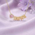 Personalized Mom Name Necklace with Birthstone – Custom Kids Names Jewelry Gift for Mother