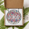 Personalized Mom Suncatcher – Custom Name Floral Stained Glass Window Hanging | Mother’s Day Gift for Mom