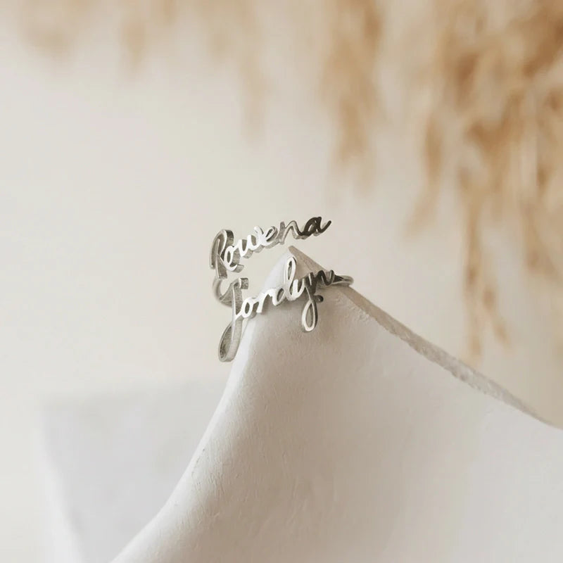 Personalized Double Name Ring