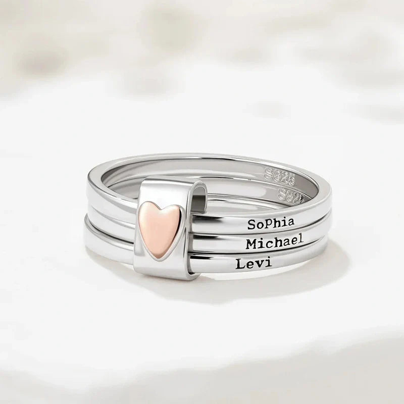 Personalized Name Stacking Rings – Custom Engraved Family Rings for Mom | Sterling Silver Jewelry Gift