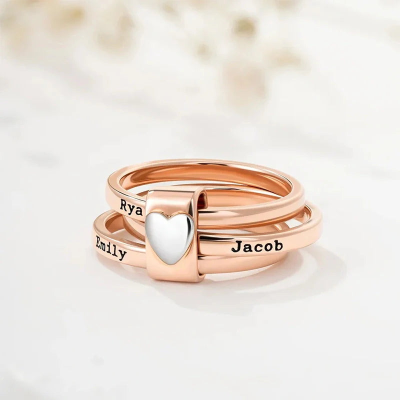 Personalized Name Stacking Rings – Custom Engraved Family Rings for Mom | Sterling Silver Jewelry Gift