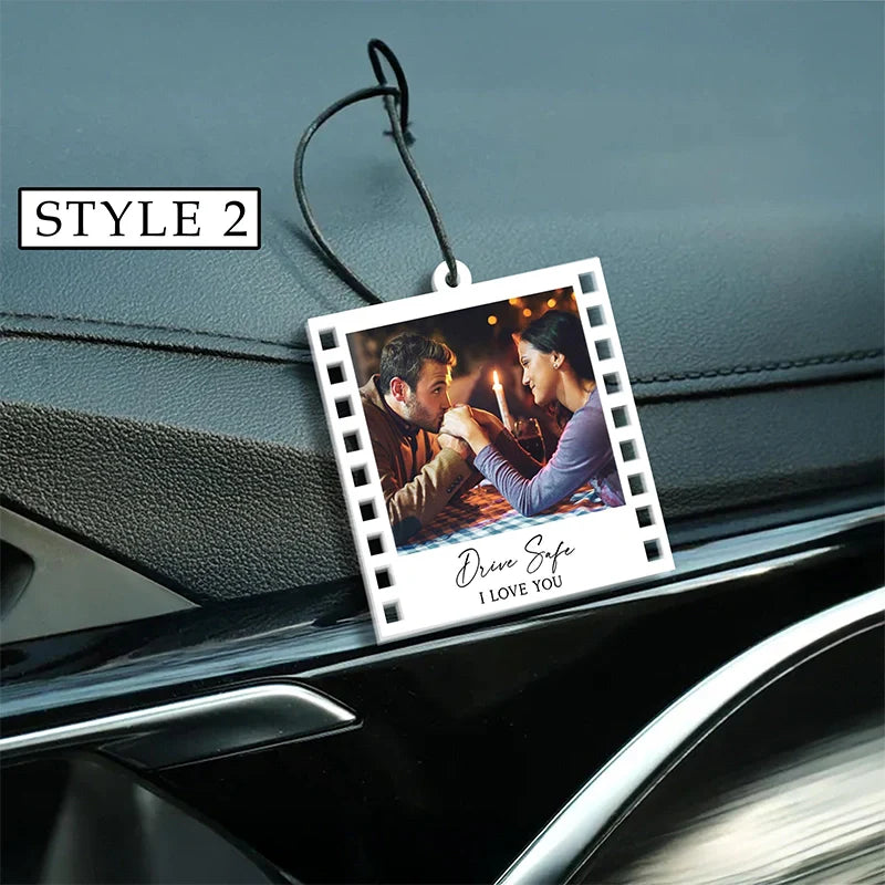 Personalized Photo Car Ornament – Custom Drive Safe Gift