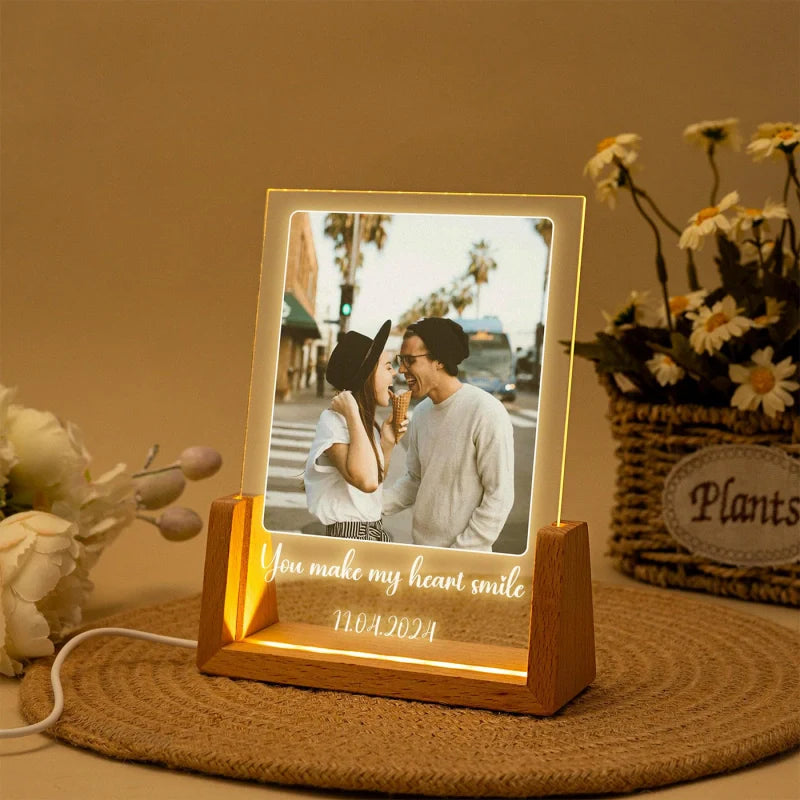 Personalized Photo Collage Night Light – Custom Acrylic LED Lamp with Pictures, Gift for Mom, Anniversary, Birthday, Christmas