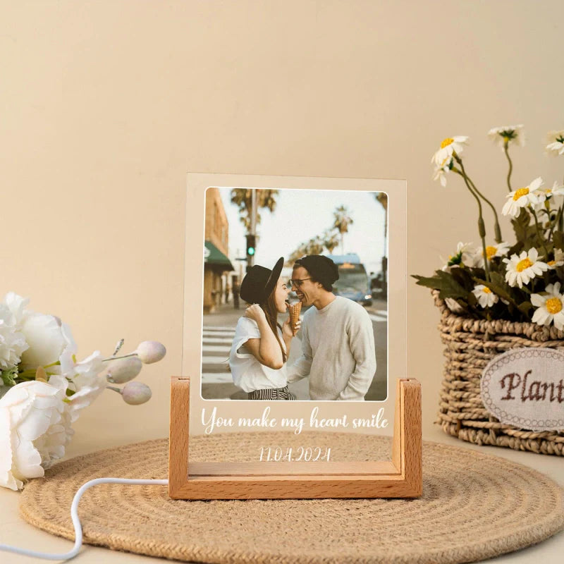 Personalized Photo Collage Night Light – Custom Acrylic LED Lamp with Pictures, Gift for Mom, Anniversary, Birthday, Christmas