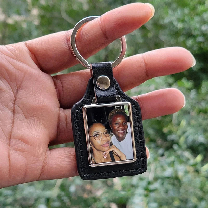 Personalized Photo Keychain for Him – Custom Picture Keyring Gift for Dad & Couples