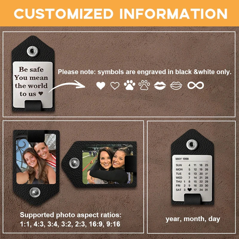 Personalized Photo Keychain for Mom – Custom Leather Keepsake Gift for Mother’s Day