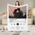 Personalized Photo & Song Blanket – Custom Minky Blanket for Couples, Valentine’s Day & Anniversary Gift