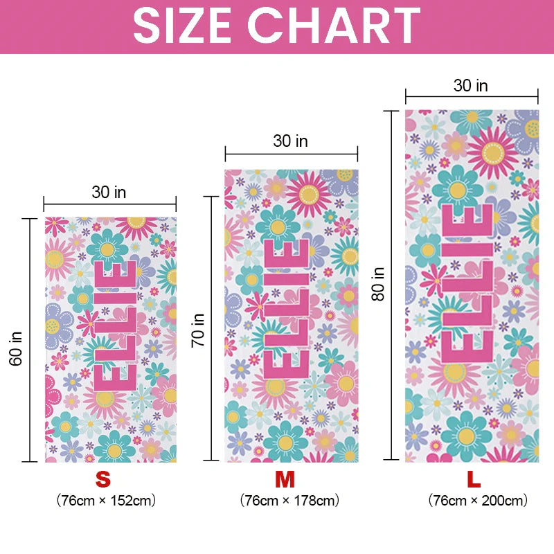 Personalized Pretty Pattern Beach Towel with Name – Stylish Vacation Essential for Beach Lovers