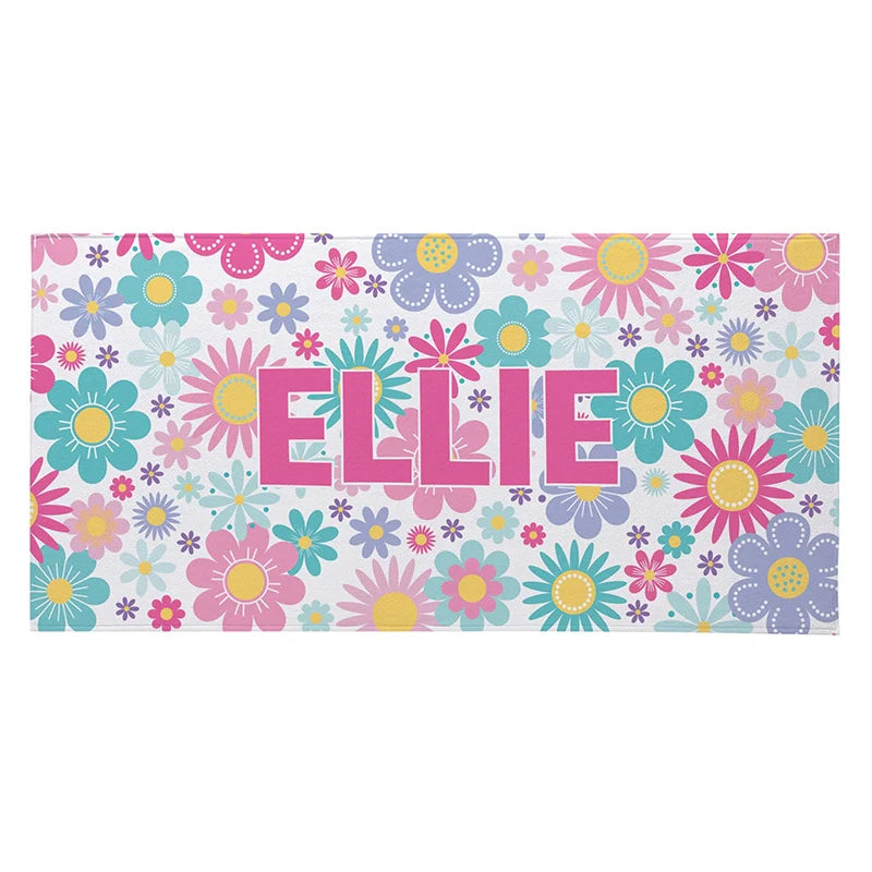 Personalized Pretty Pattern Beach Towel with Name – Stylish Vacation Essential for Beach Lovers