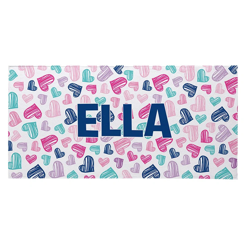 Personalized Pretty Pattern Beach Towel with Name – Stylish Vacation Essential for Beach Lovers