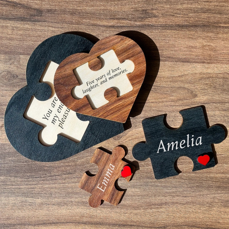 Personalized Puzzle Heart Name Sign