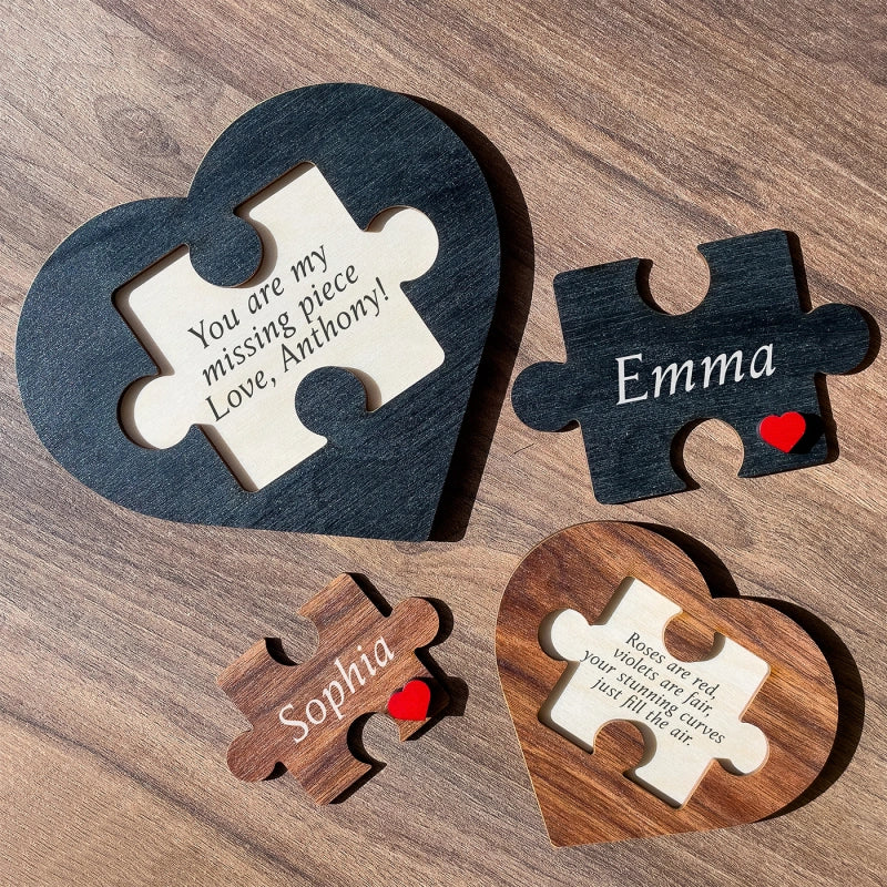 Personalized Puzzle Heart Name Sign