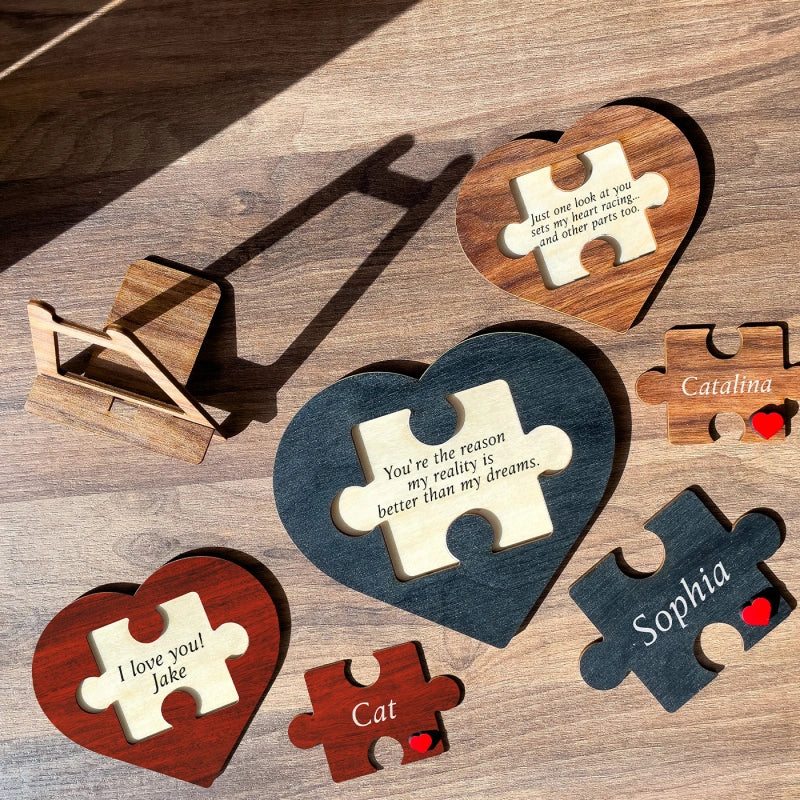 Personalized Puzzle Heart Name Sign