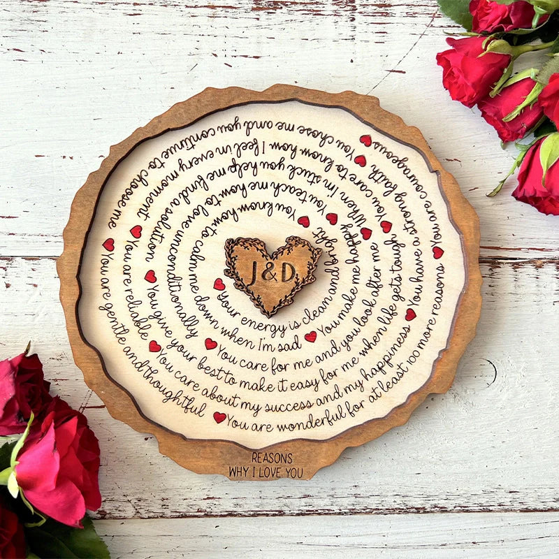 Personalized “Reasons Why I Love You” Wooden Décor