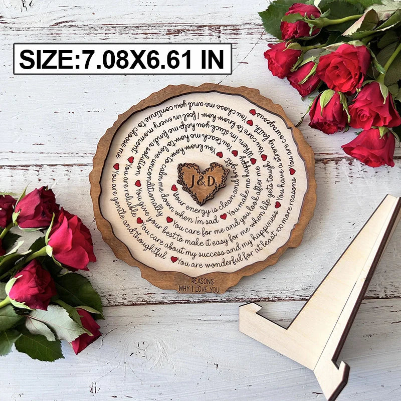 Personalized “Reasons Why I Love You” Wooden Décor