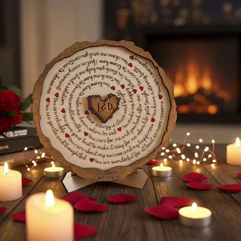Personalized “Reasons Why I Love You” Wooden Décor