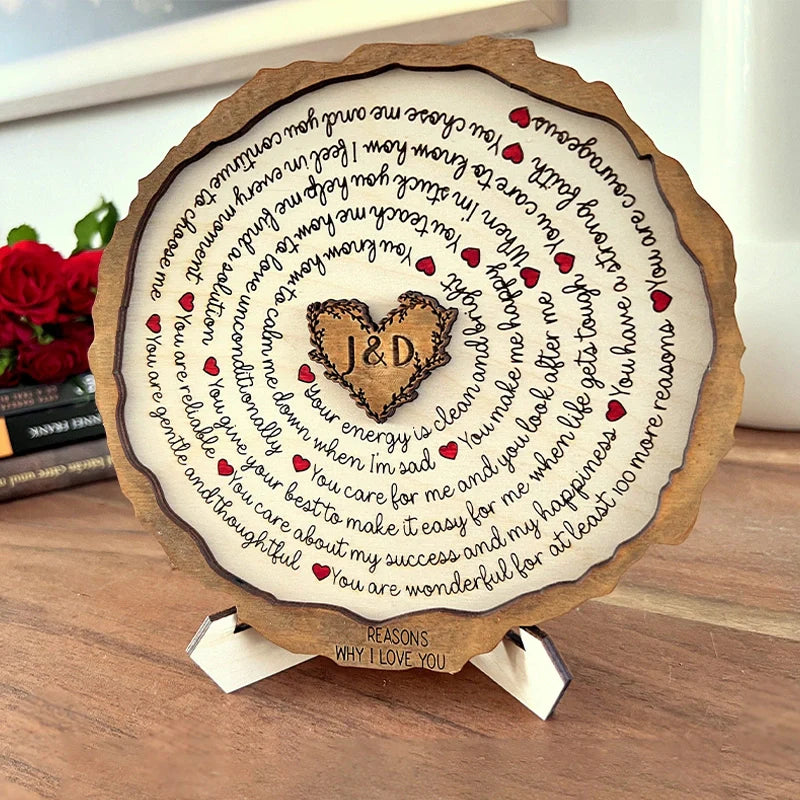 Personalized “Reasons Why I Love You” Wooden Décor