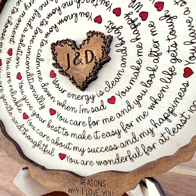 Personalized “Reasons Why I Love You” Wooden Décor