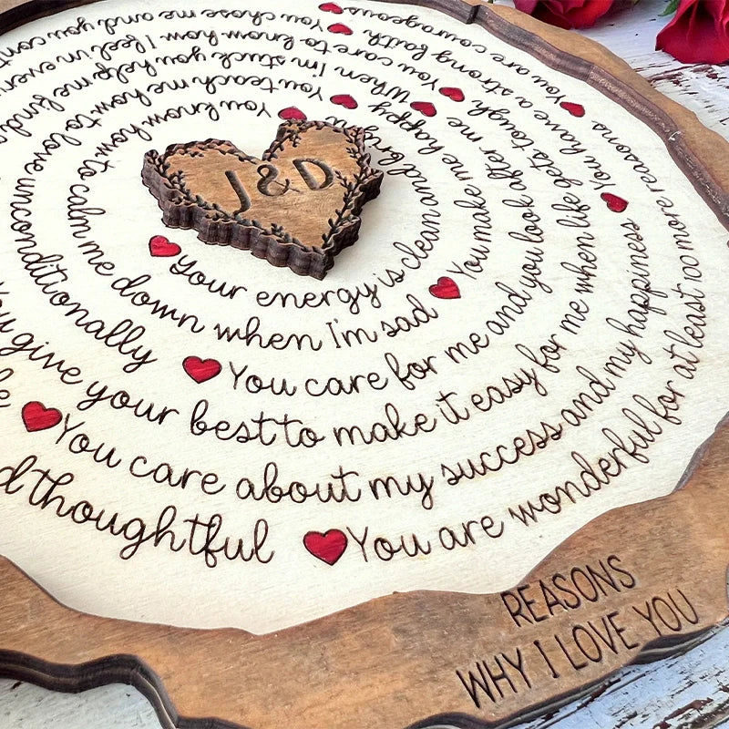 Personalized “Reasons Why I Love You” Wooden Décor