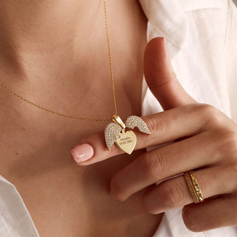 Personalized Hidden Names Heart Necklace – Custom Valentine’s Day Gift for Her