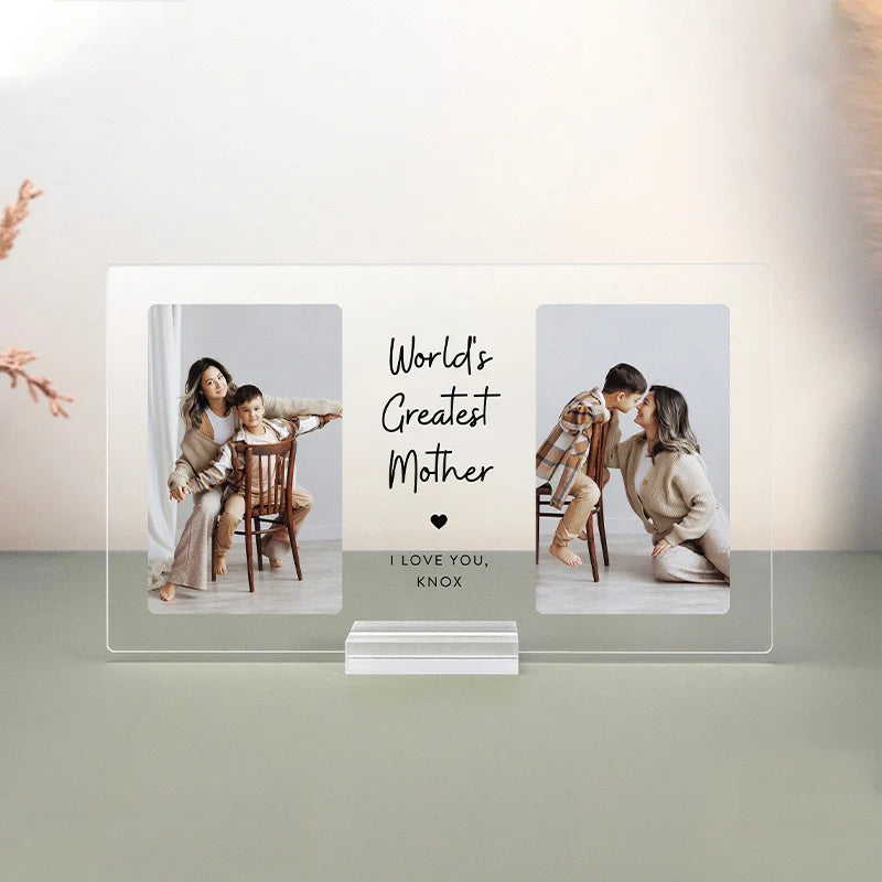 Personalized “Then & Now” Photo Plaque – Custom Acrylic Mother’s Day Memory Gift