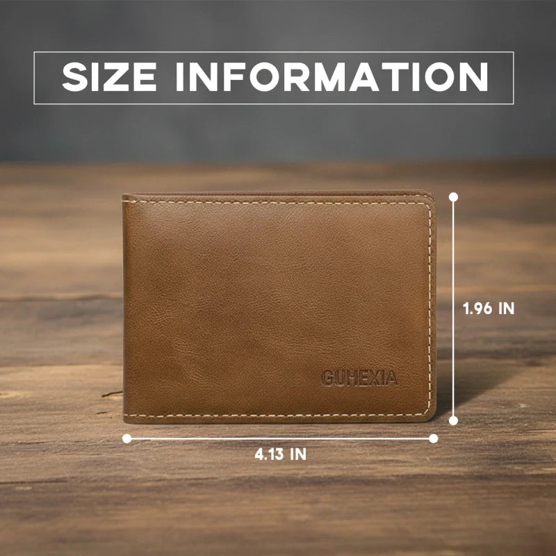 Personalized Trifold Wallet for Men – Custom Engraved Full-Grain Leather Wallet