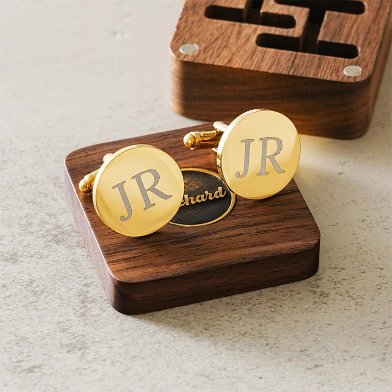 Personalized Valentine’s Day Cufflinks with Wooden Box