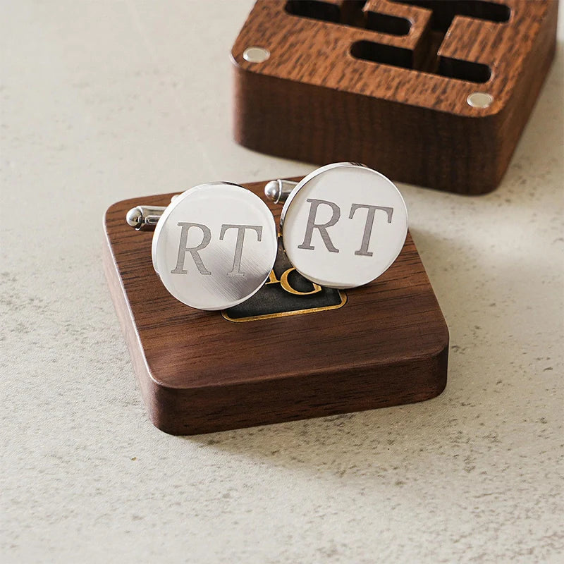 Personalized Valentine’s Day Cufflinks with Wooden Box