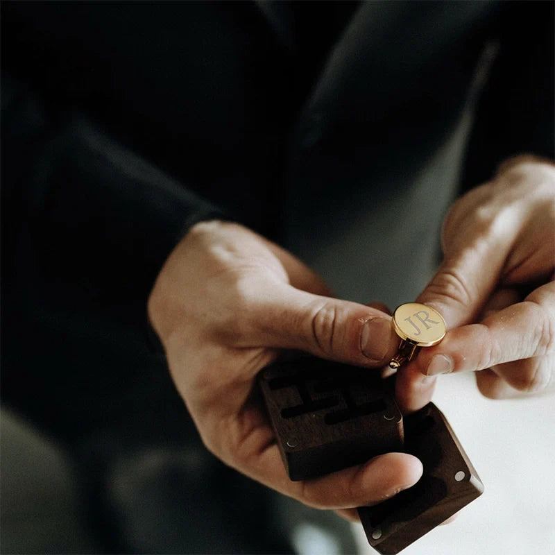 Personalized Valentine’s Day Cufflinks with Wooden Box