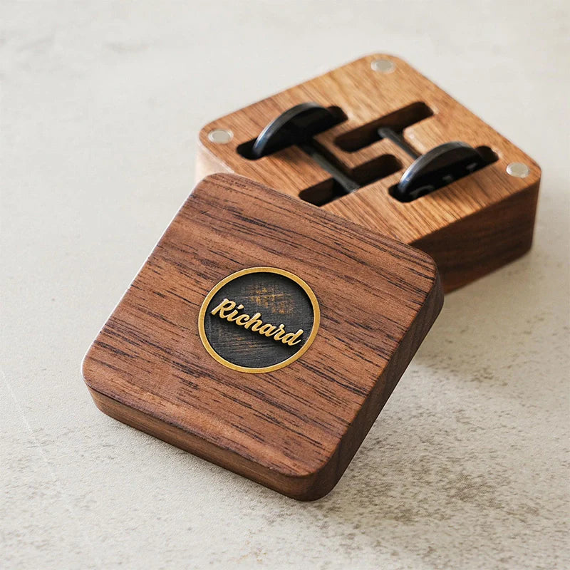 Personalized Valentine’s Day Cufflinks with Wooden Box