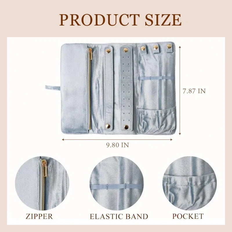 Personalized Velvet Jewelry Roll – Monogram Travel Jewelry Organizer for Bridesmaids, Weddings & Gifts for Her