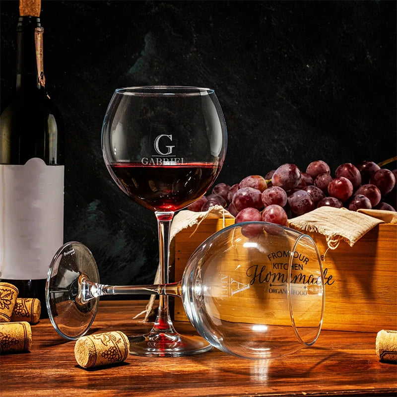 Personalized Wine Glass Set – Custom Laser Engraved Piedmont Glasses for Couples, Anniversary, Wedding & Holiday Gifts