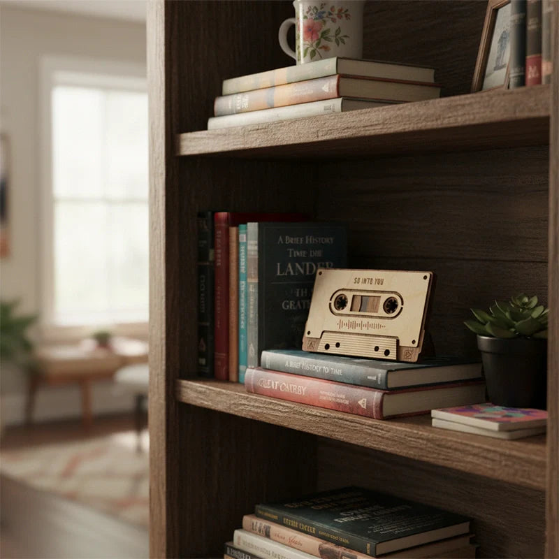 Personalized Wood Mixtape Plaque – Custom 5th Anniversary Gift, Engraved Cassette Tape Keepsake