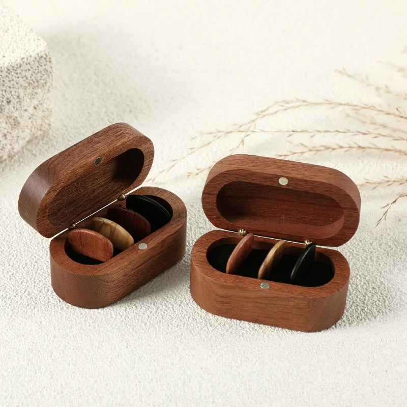 Personalized Wooden Guitar Pick Box – Custom Engraved Pick Holder Gift for Guitarists & Musicians