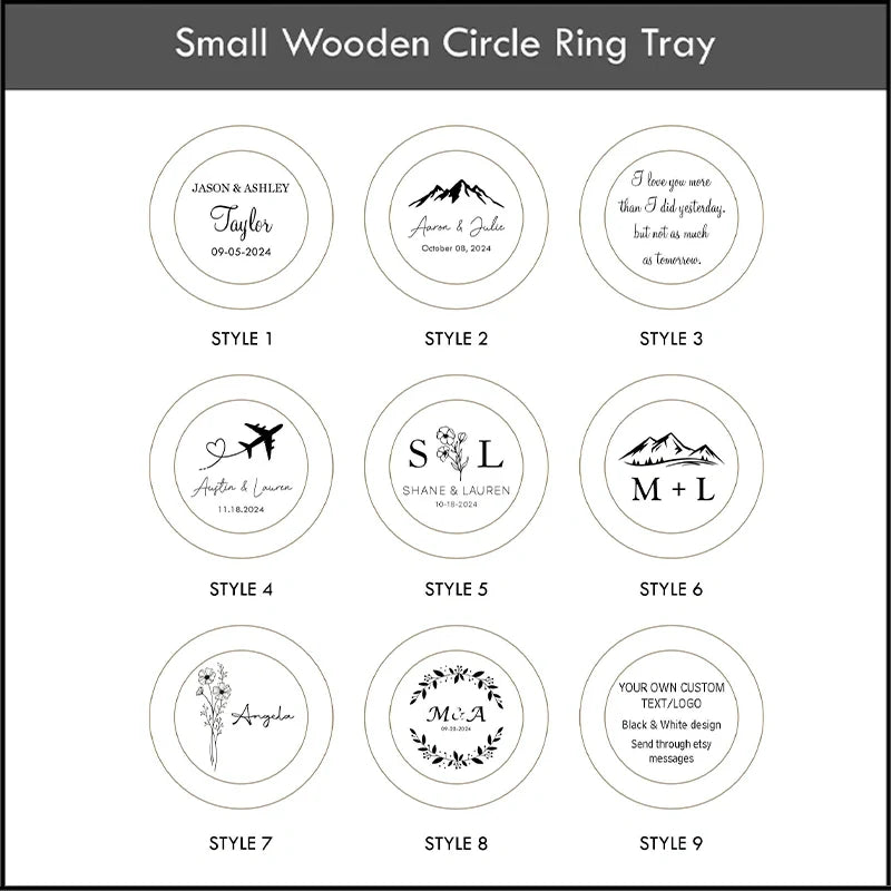 Personalized Wooden Ring Dish – Engraved Walnut Ring Holder, Custom Engagement & Wedding Gift, Anniversary Jewelry Tray for Her