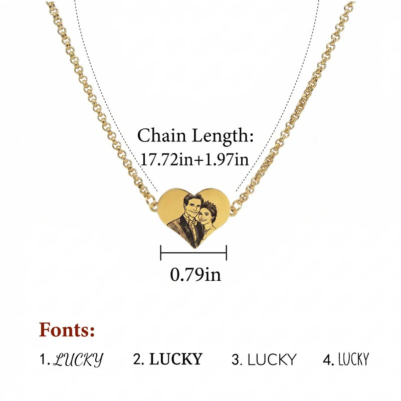 Real Picture Heart Necklace