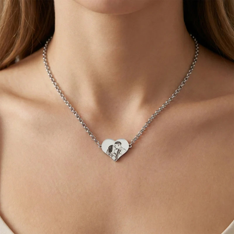 Real Picture Heart Necklace