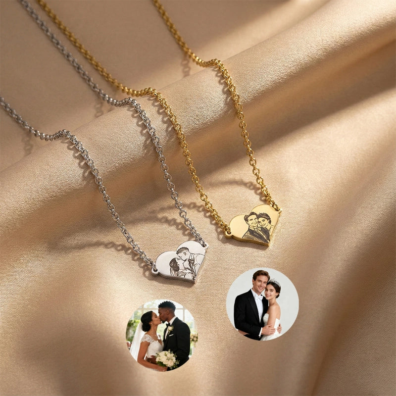 Real Picture Heart Necklace