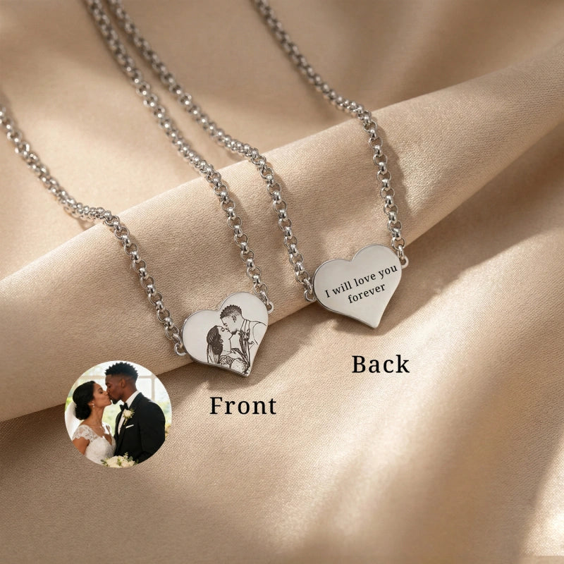 Real Picture Heart Necklace