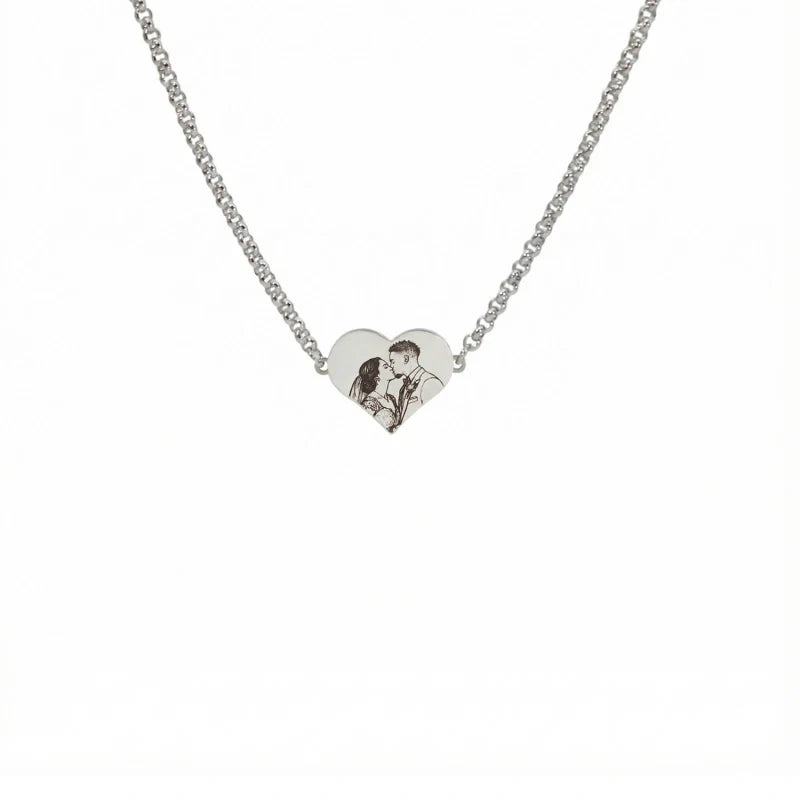 Real Picture Heart Necklace