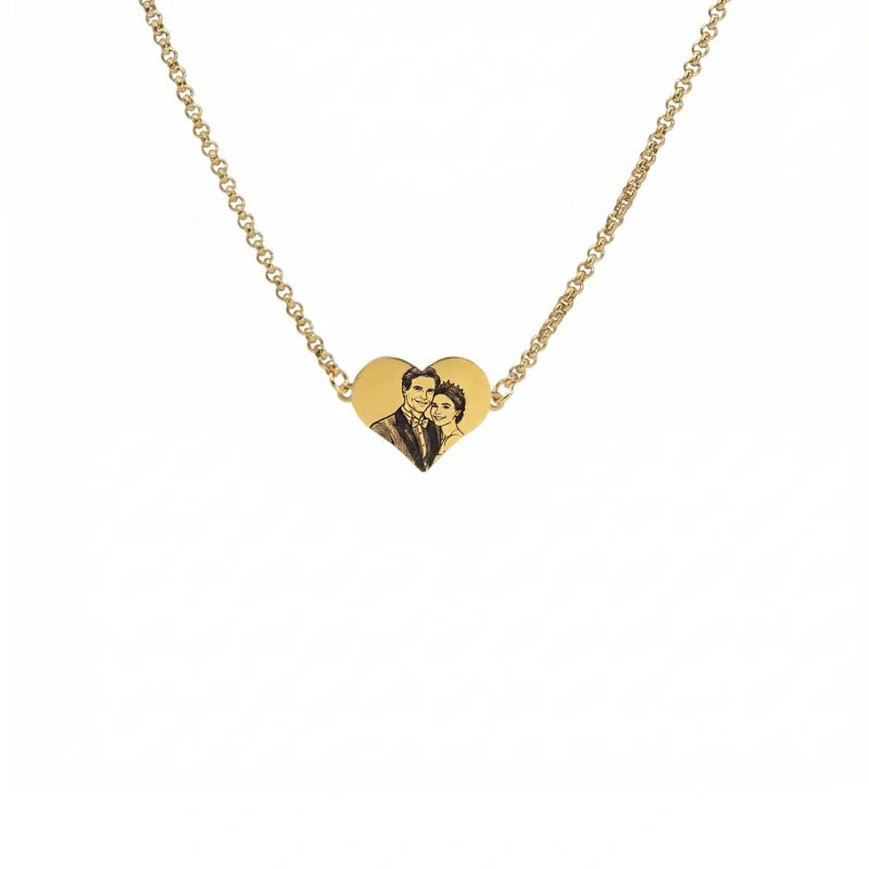 Real Picture Heart Necklace