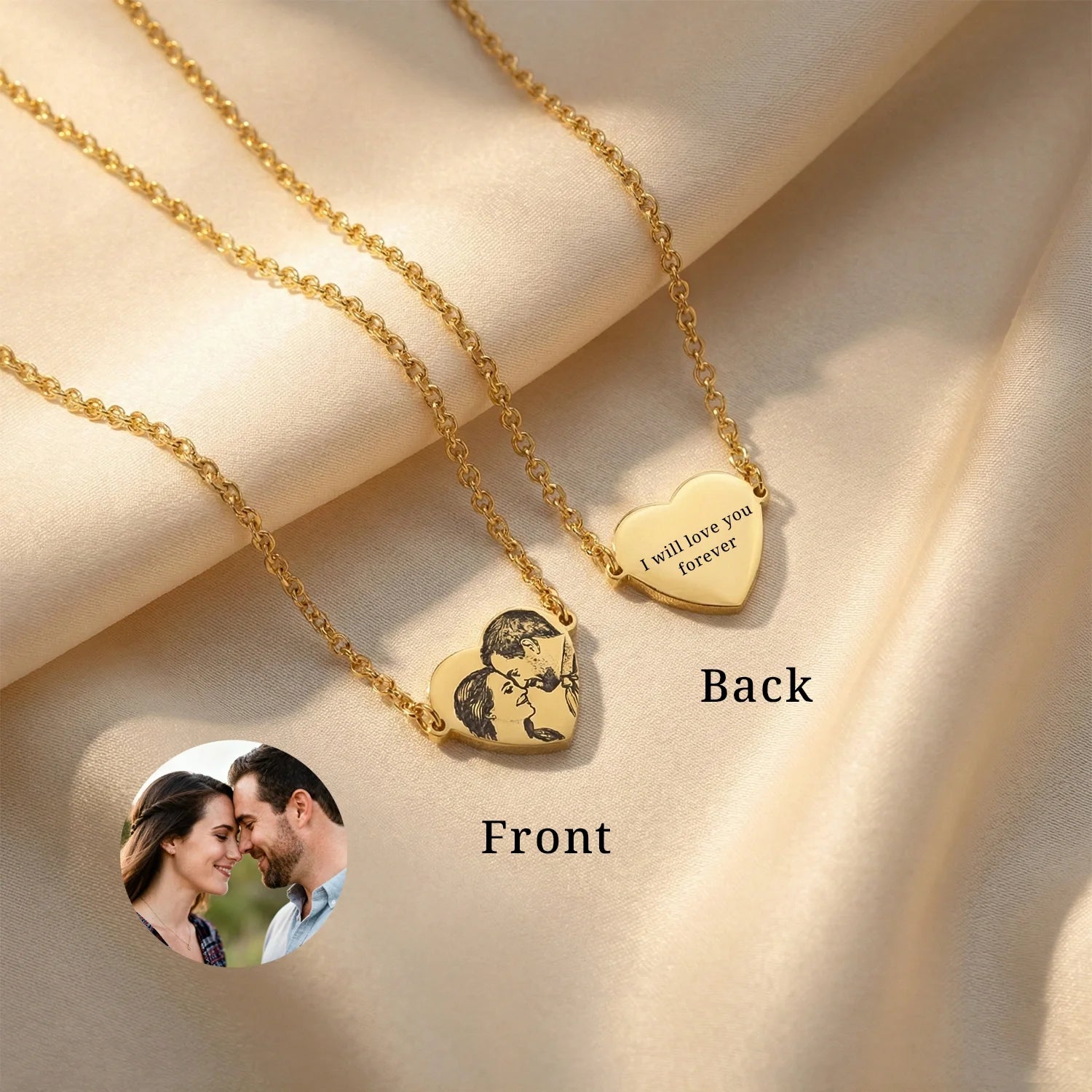 Custom Portrait Personalized Photo Necklace