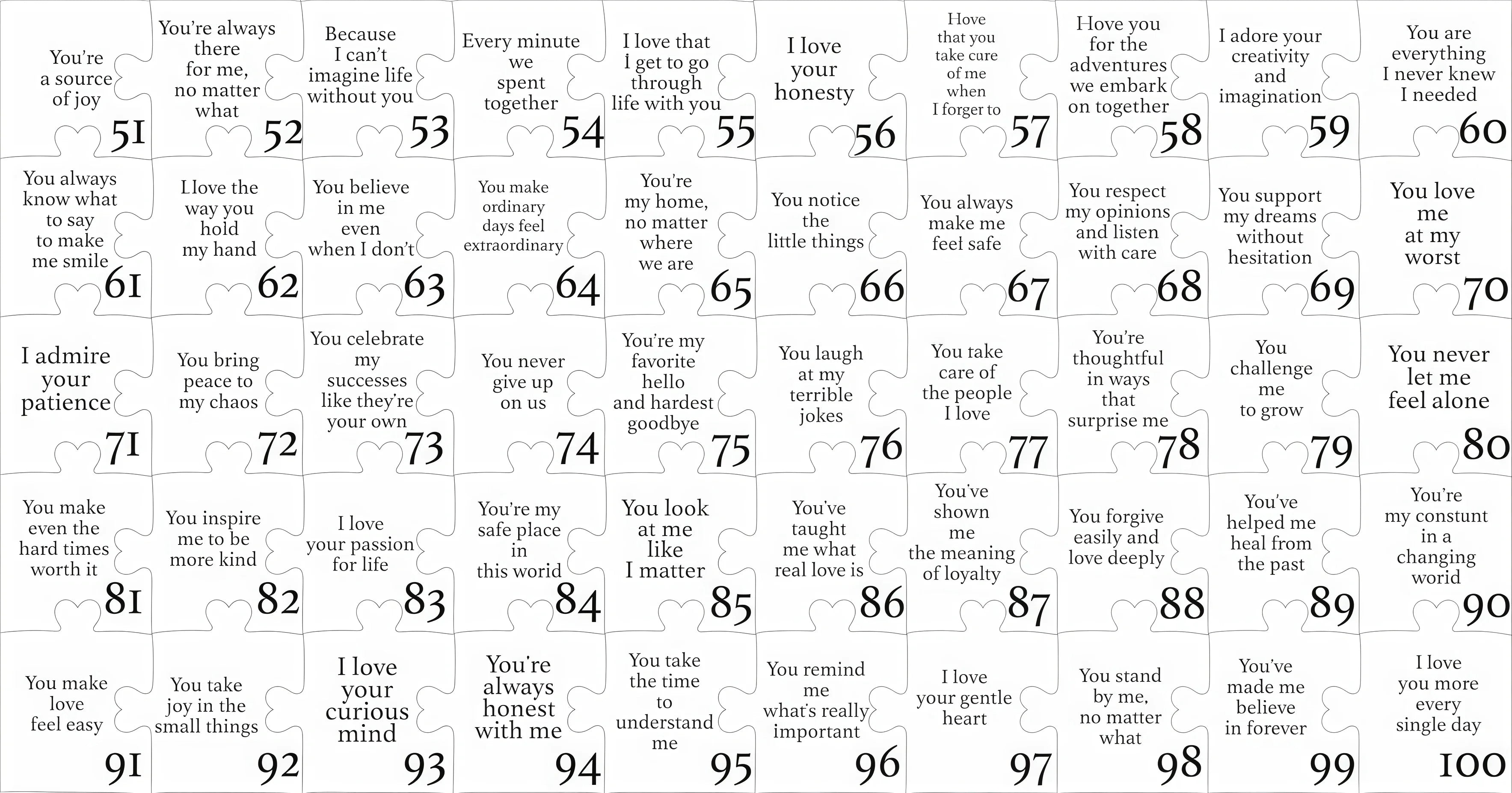 Reasons I Love You – Personalized Heart-Shaped Wooden Puzzle Gift
