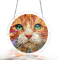 Stone Cat Acrylic Suncatcher Puzzle – Elegant Cat Window Art Décor