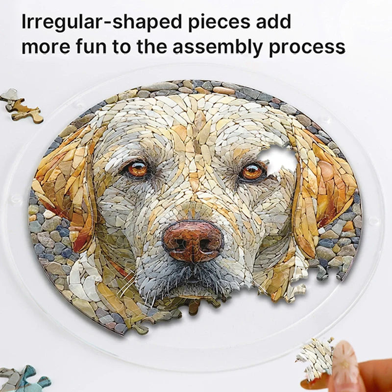 Stone Dog Acrylic Suncatcher Puzzle – Loyal Companion Window Art Décor