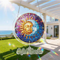 Sun and Moon in Harmony Acrylic Suncatcher – Celestial Light-Catching Window Art Décor
