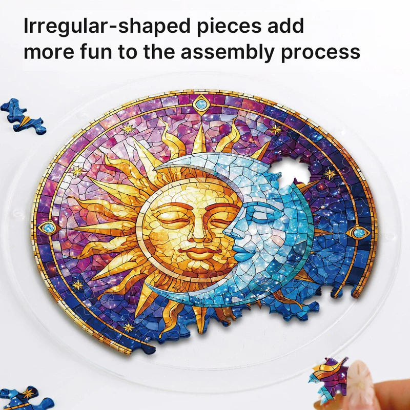 Sun & Moon in Harmony Acrylic Suncatcher Puzzle – Light Catching Window Art Décor